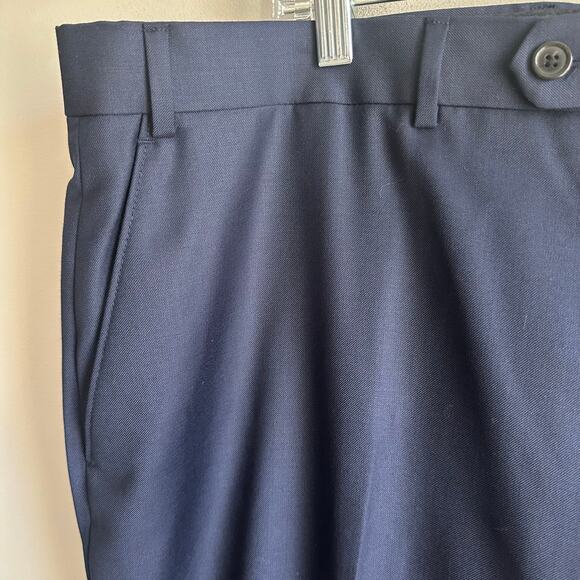 Lauren Ralph Lauren Edgewood Wool Blend Navy Blue Trouser Pant 42x30 - Picture 2 of 9